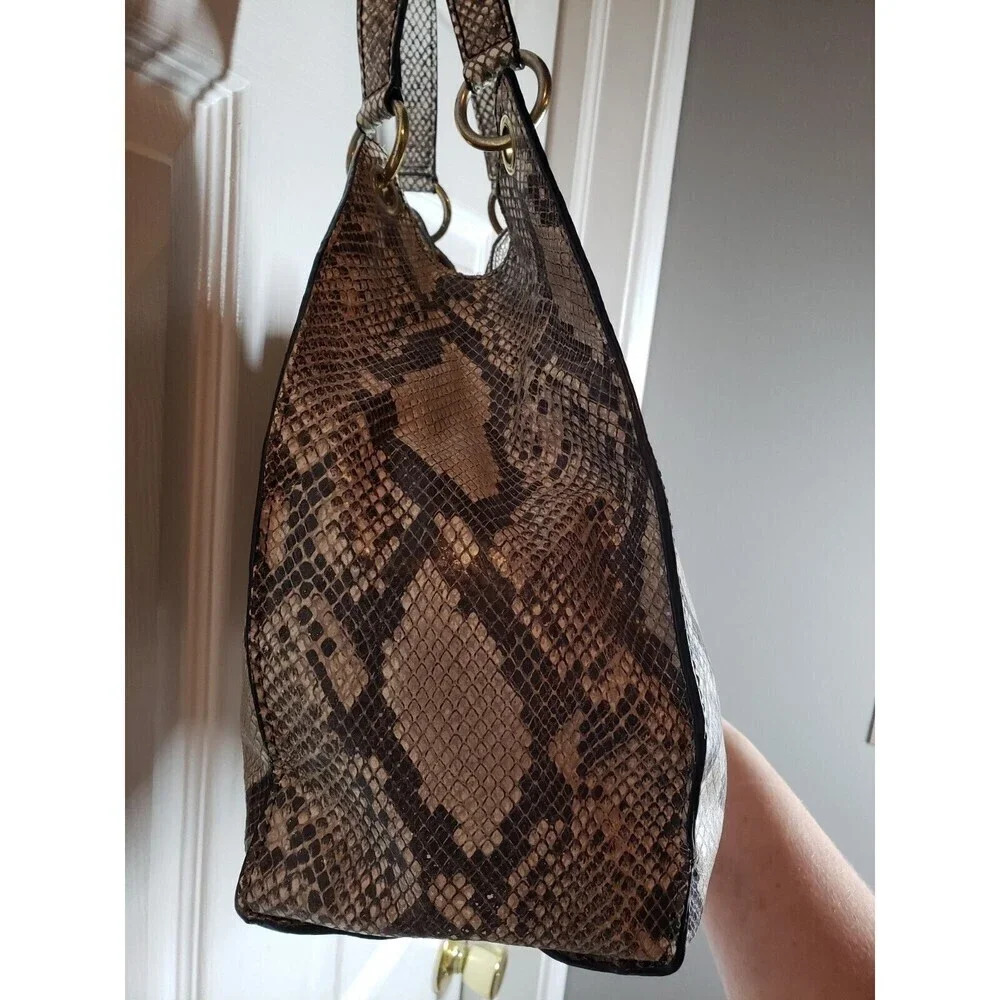 Talbots Python Leather Handbag Large - image 3